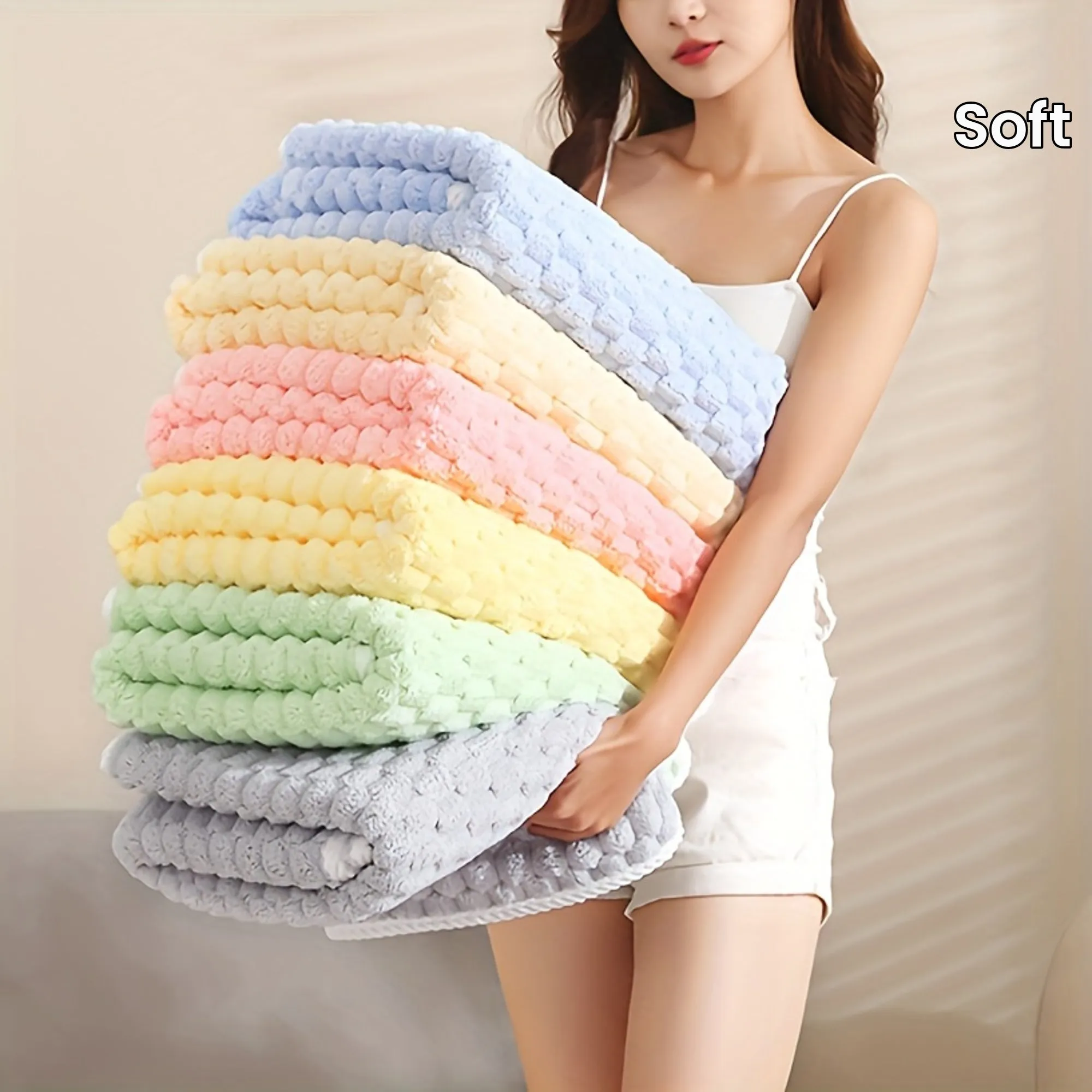 2-Piece -"Quick-Dry" Luxury Microfiber Bath Towels, 2pcs Ultra Absorbent & Soft Waffle Weave, Quick Dry For Spa, Gym, Travel