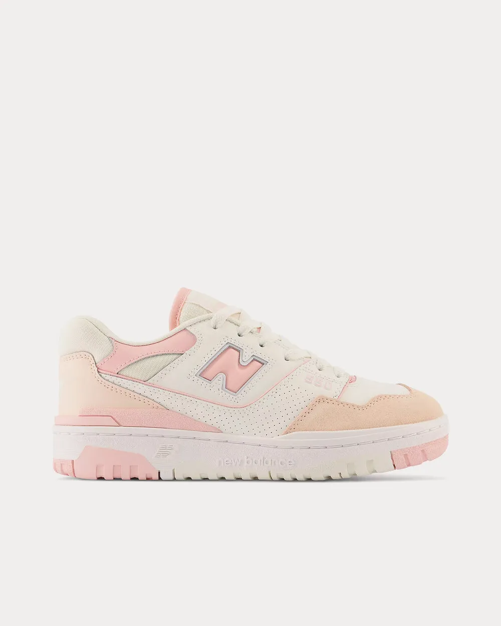 550 White / Pink Low Top Sneakers