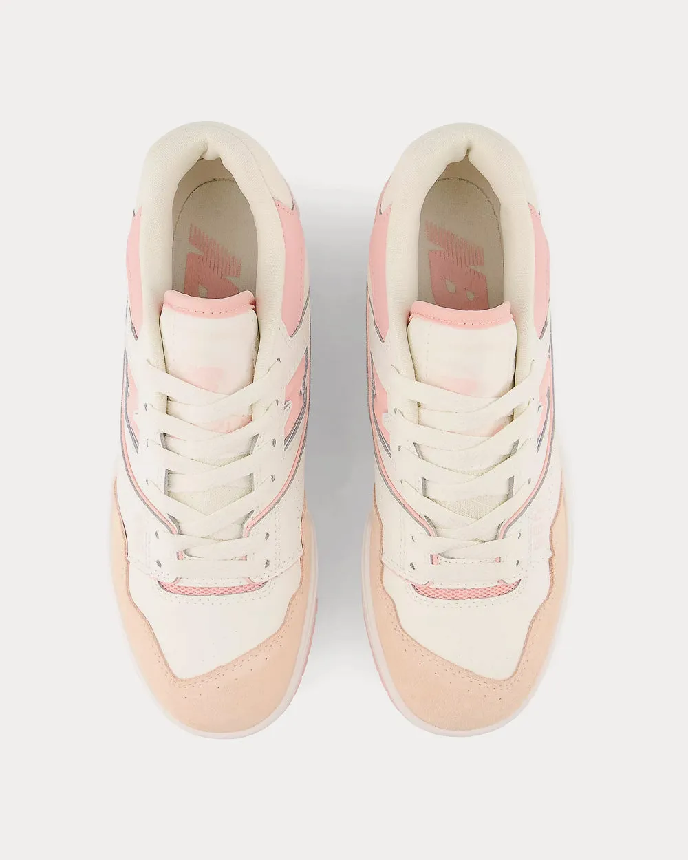 550 White / Pink Low Top Sneakers