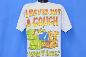 90s Never Met a Couch I Didn't Like Cartoon Bear t-shirt Large