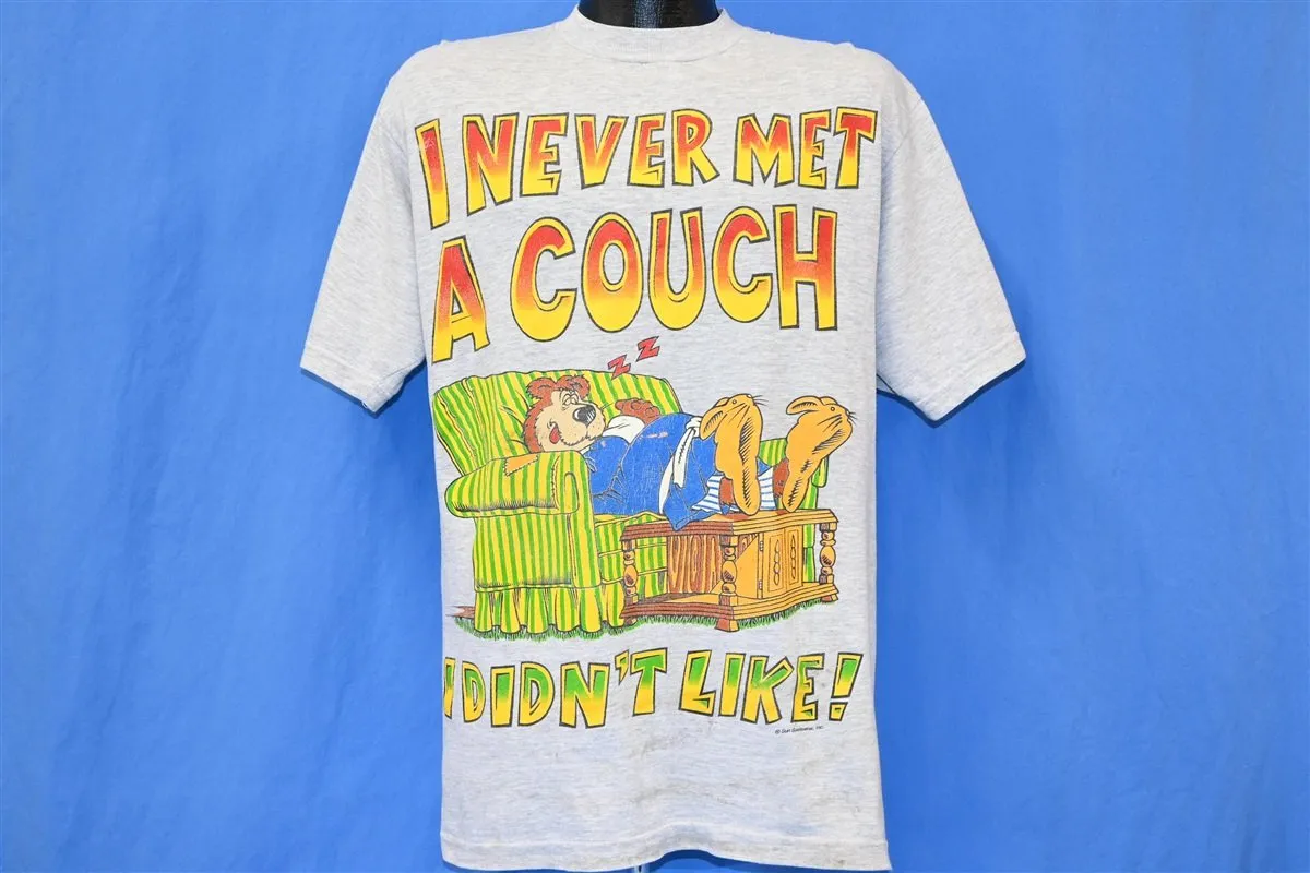 90s Never Met a Couch I Didn't Like Cartoon Bear t-shirt Large