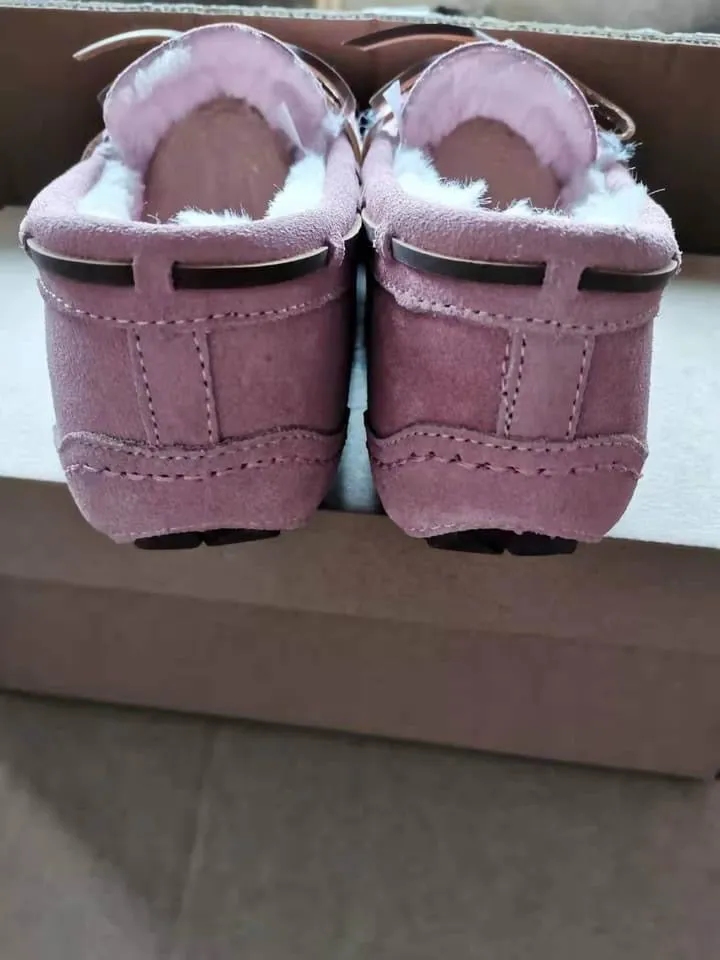 A Treat for your Feet!  Fur Lined Moccasins - Tan or Pink