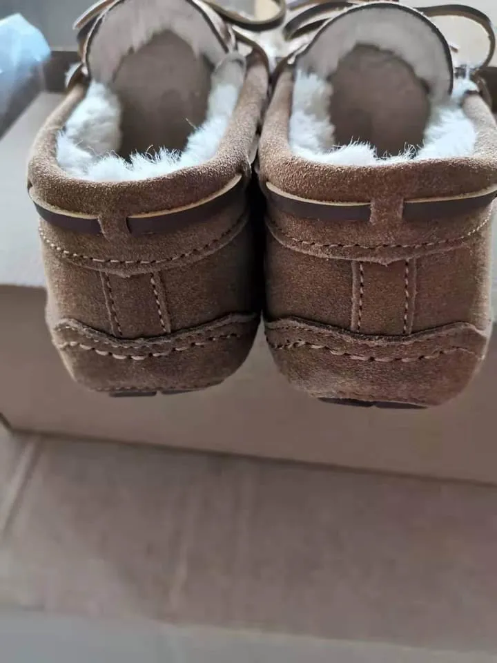 A Treat for your Feet!  Fur Lined Moccasins - Tan or Pink