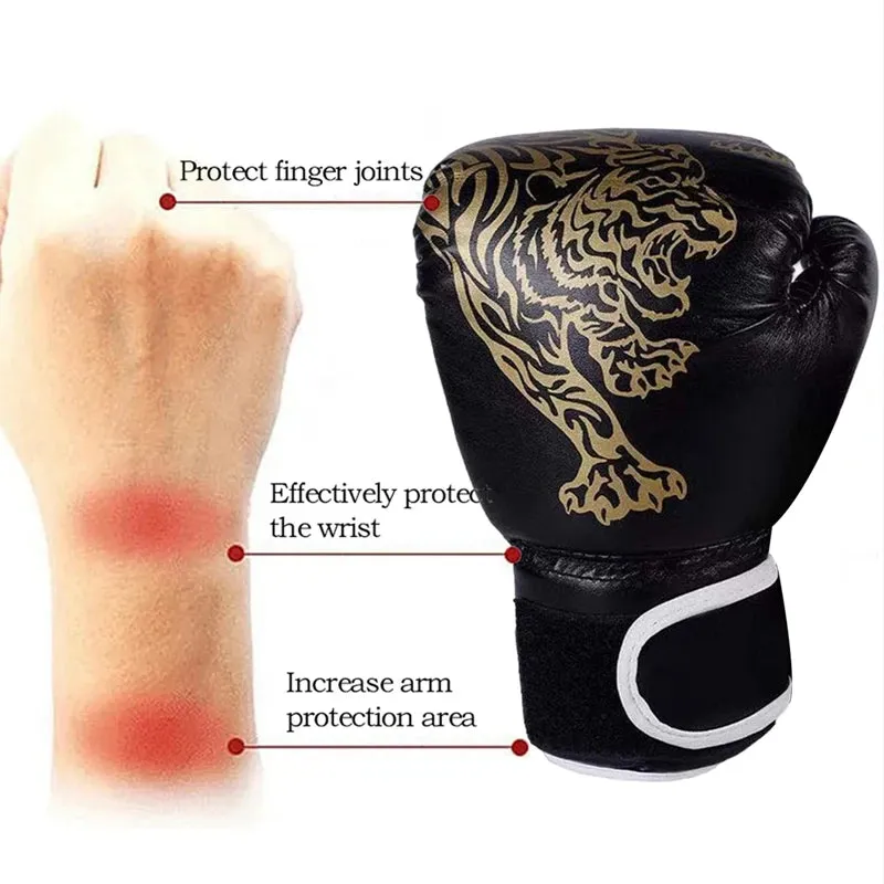 Adults Boxing Gloves Breathable PU Leather Fighting Gloves Children Boxing Training Kickboxing Gloves for Home Sport