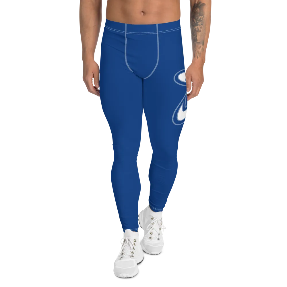 Athletic Apparatus Blue 2 White logo White Stitch V2 Men's Leggings