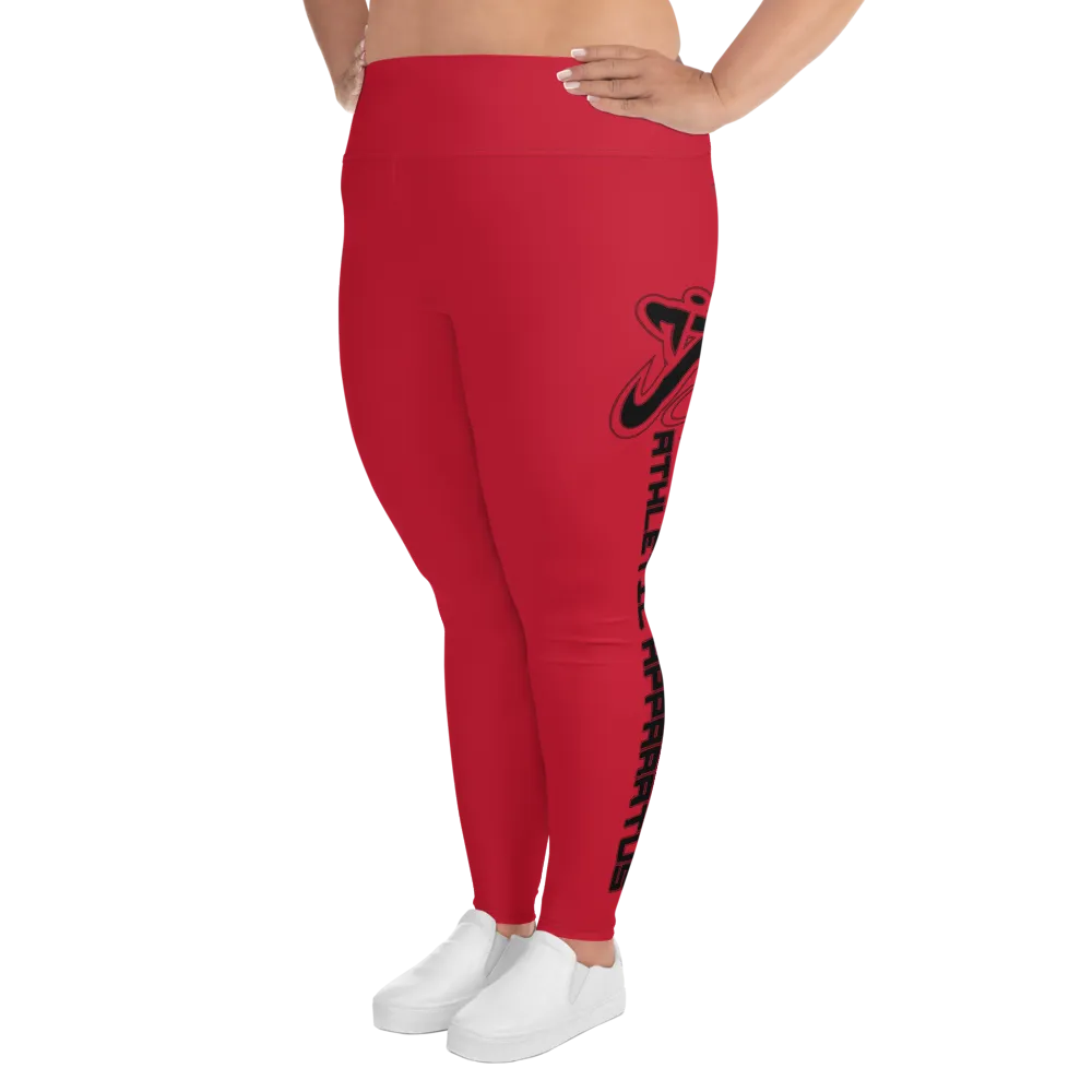 Athletic Apparatus Red Black logo Plus Size Leggings