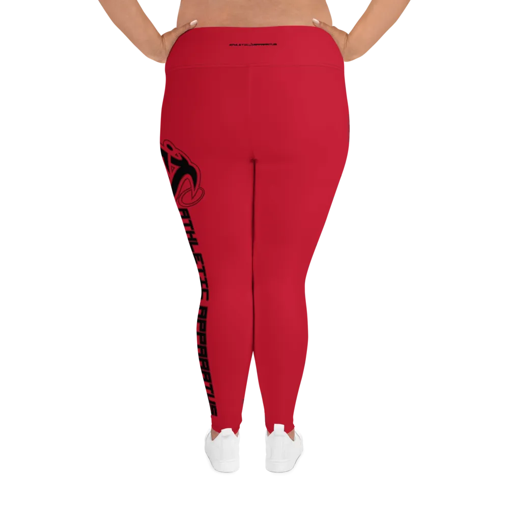 Athletic Apparatus Red Black logo Plus Size Leggings