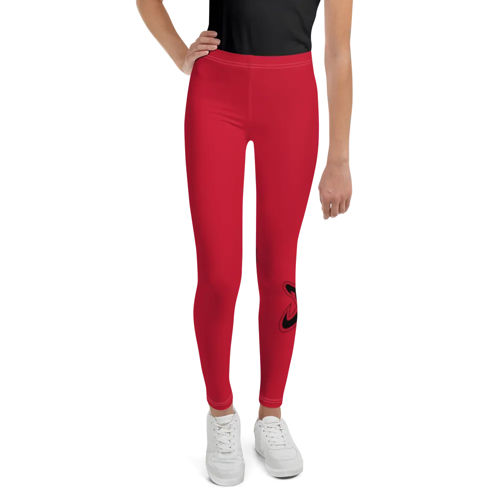 Athletic Apparatus Red Black logo White stitch V3 Youth Leggings