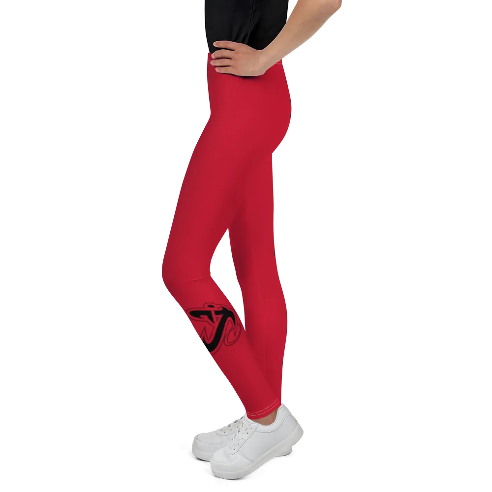 Athletic Apparatus Red Black logo White stitch V3 Youth Leggings