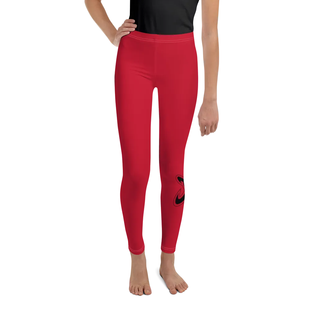 Athletic Apparatus Red Black logo White stitch V3 Youth Leggings