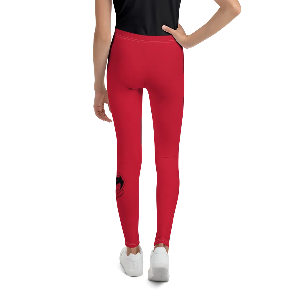 Athletic Apparatus Red Black logo White stitch V3 Youth Leggings