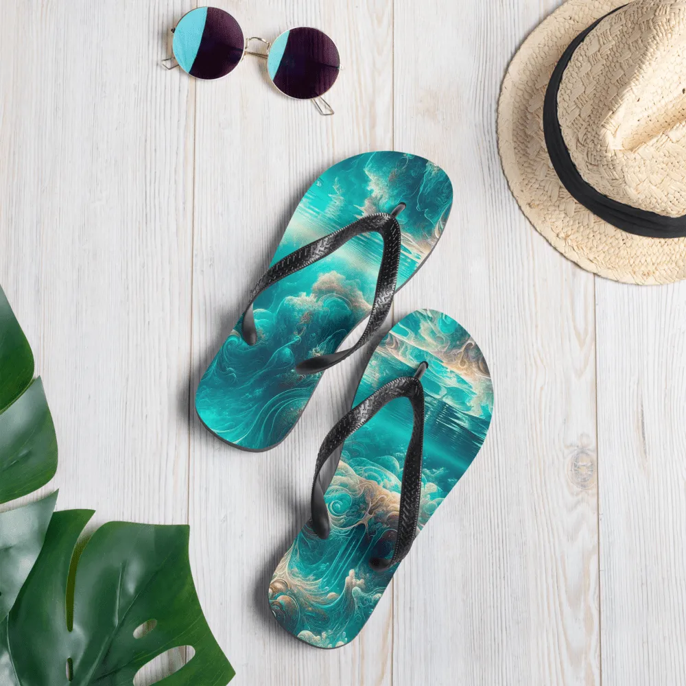 Bahamian Waters Surreal Flip Flops