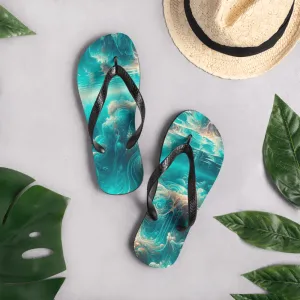 Bahamian Waters Surreal Flip Flops