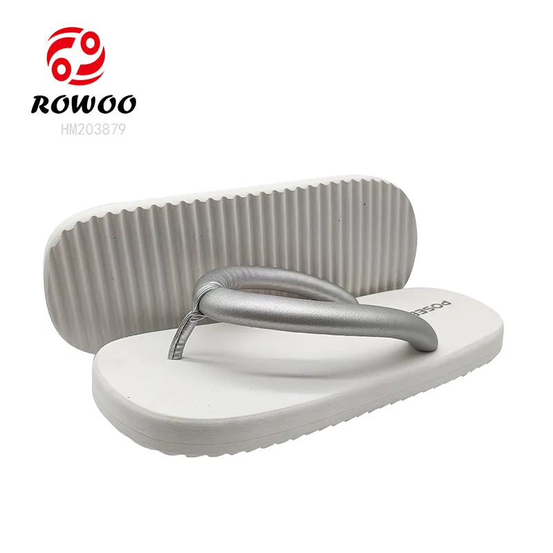 Black Flip Flops Wholesale Customized Logo White Slipper Shoes EVA Soft Thong Pool Sandals
