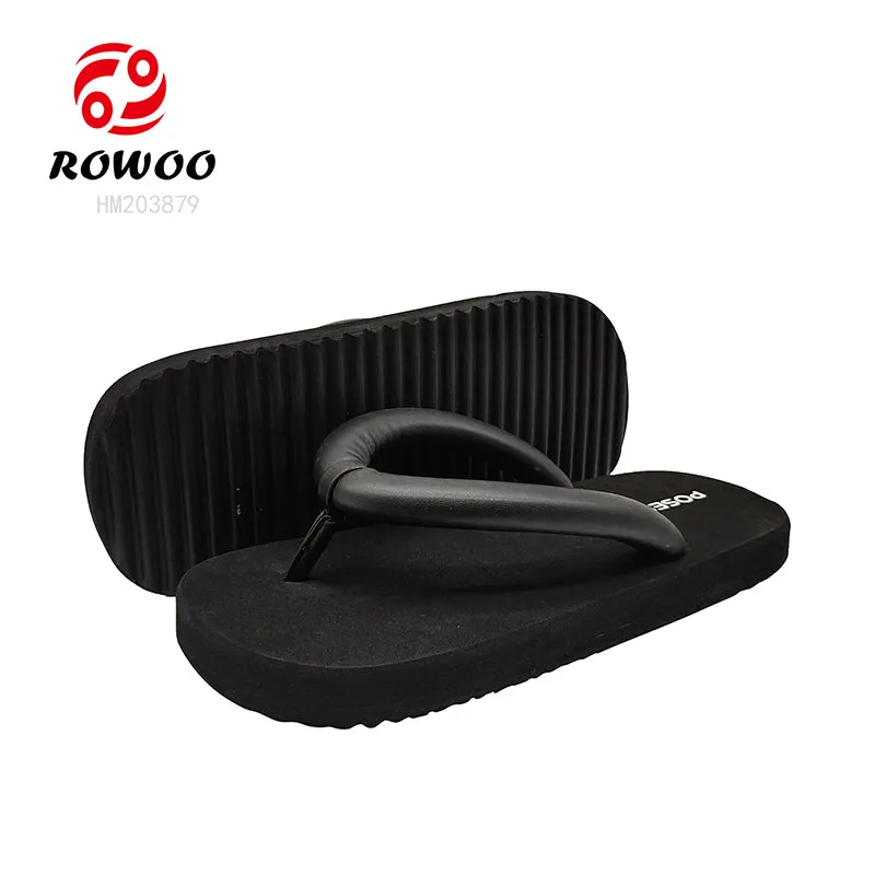 Black Flip Flops Wholesale Customized Logo White Slipper Shoes EVA Soft Thong Pool Sandals