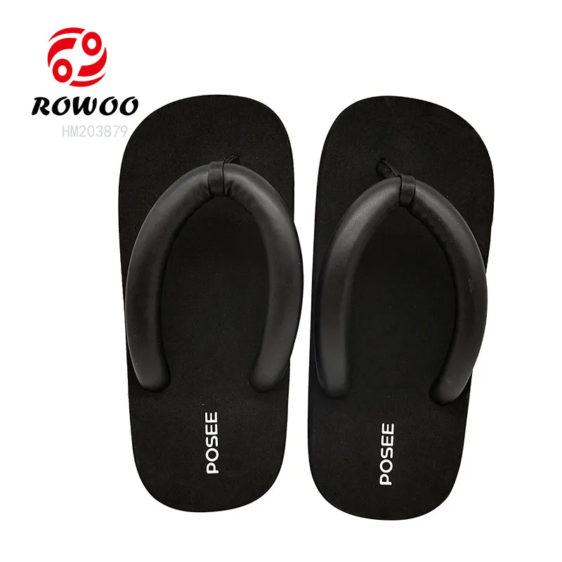 Black Flip Flops Wholesale Customized Logo White Slipper Shoes EVA Soft Thong Pool Sandals