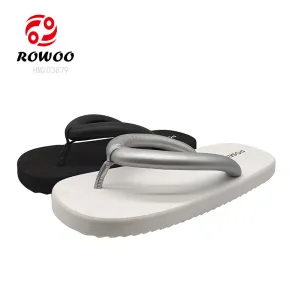 Black Flip Flops Wholesale Customized Logo White Slipper Shoes EVA Soft Thong Pool Sandals