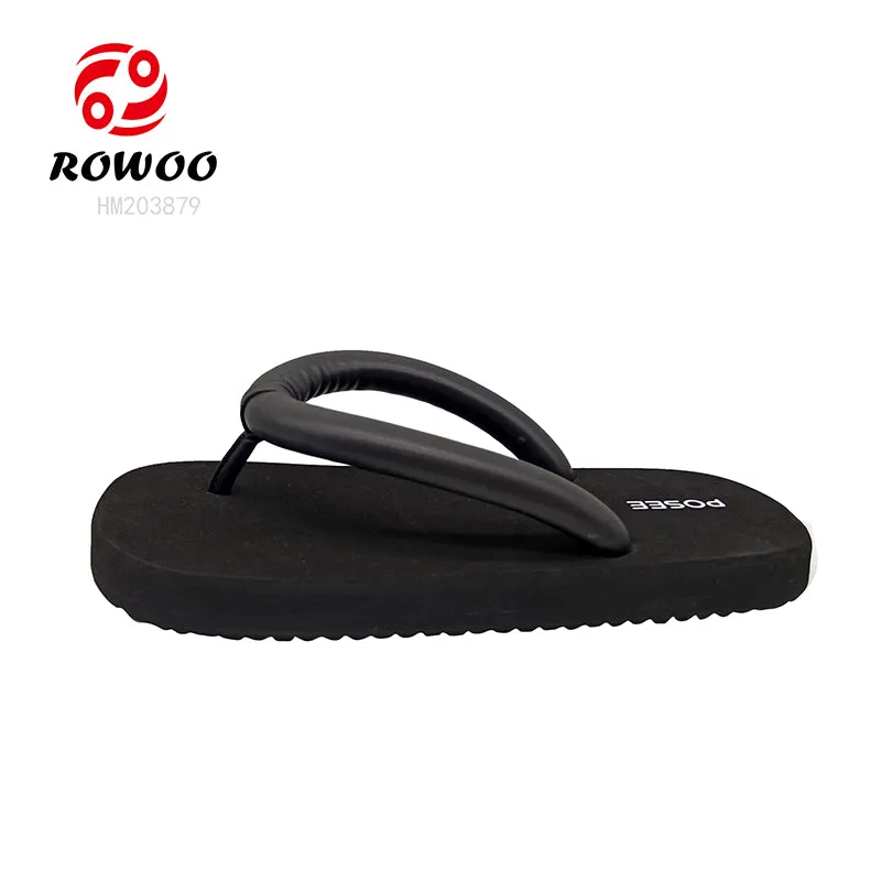 Black Flip Flops Wholesale Customized Logo White Slipper Shoes EVA Soft Thong Pool Sandals