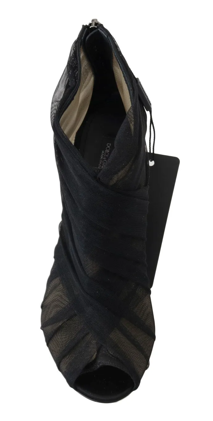 Black Peep Toes Stilettos Booties