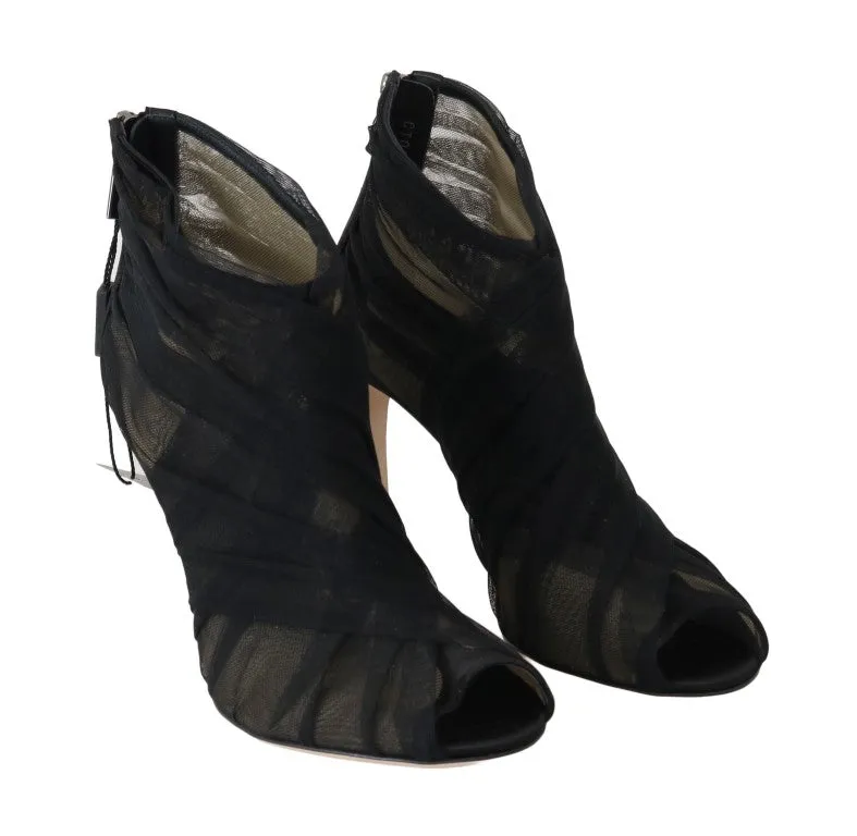 Black Peep Toes Stilettos Booties
