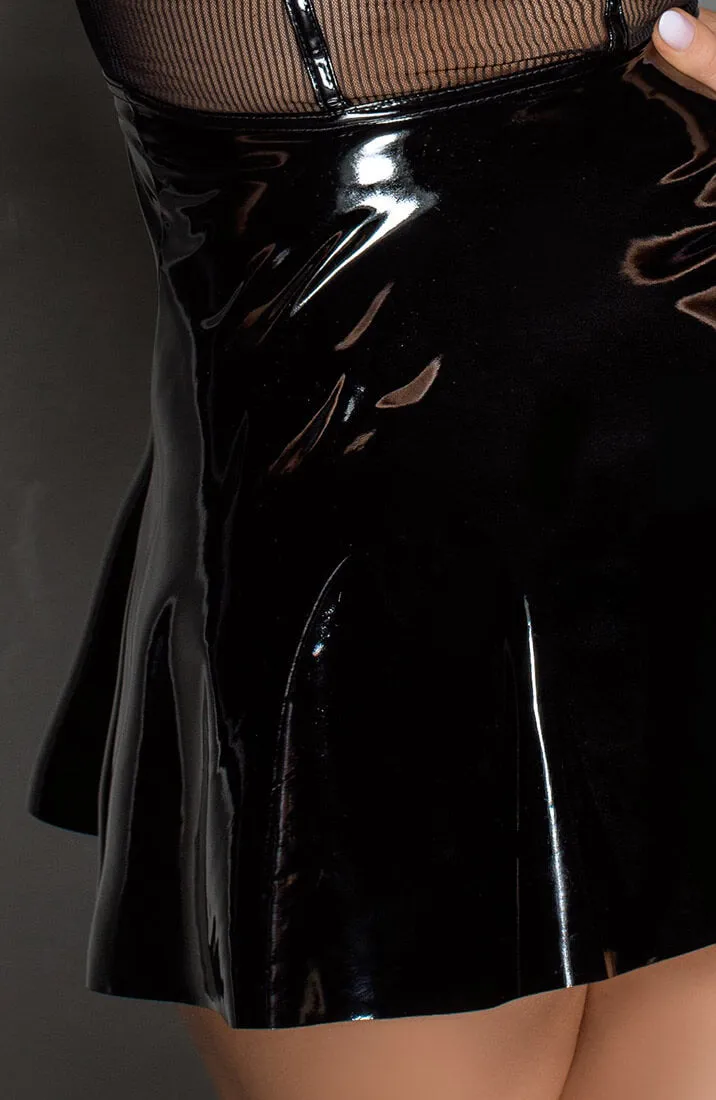 Black PVC & mesh doll dress - MANIFEST