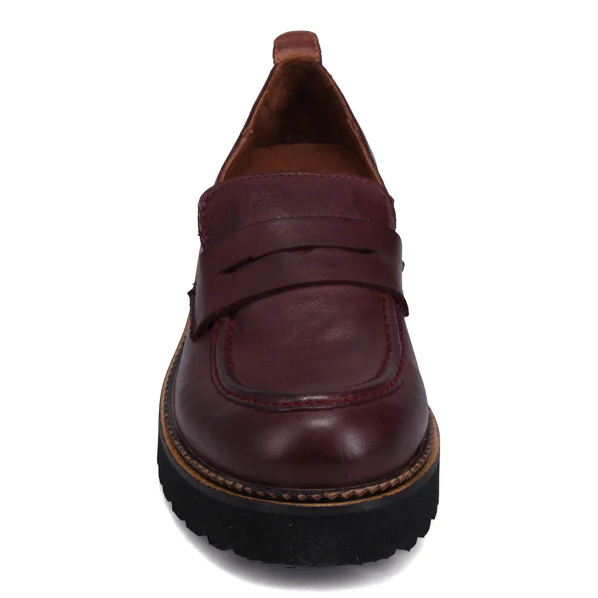 Bueno Annie Loafer | Black   Merlot