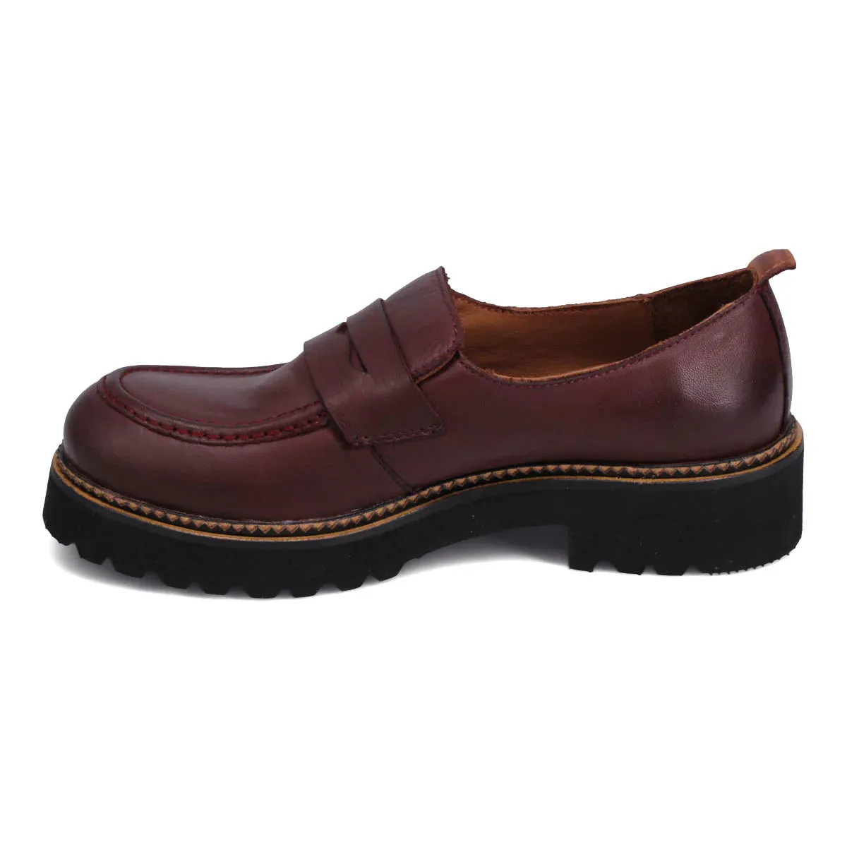 Bueno Annie Loafer | Black   Merlot
