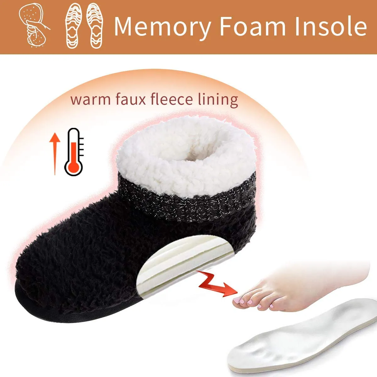 Cozy Faux Fleece Fuzzy Ankle Bootie Slippers Soft Plush Lining, Anti-Slip Sole, Comfortable Slip-on Design, Warm and Fuzzy, Indoor/Outdoor, Perfect for Cold Winter Days