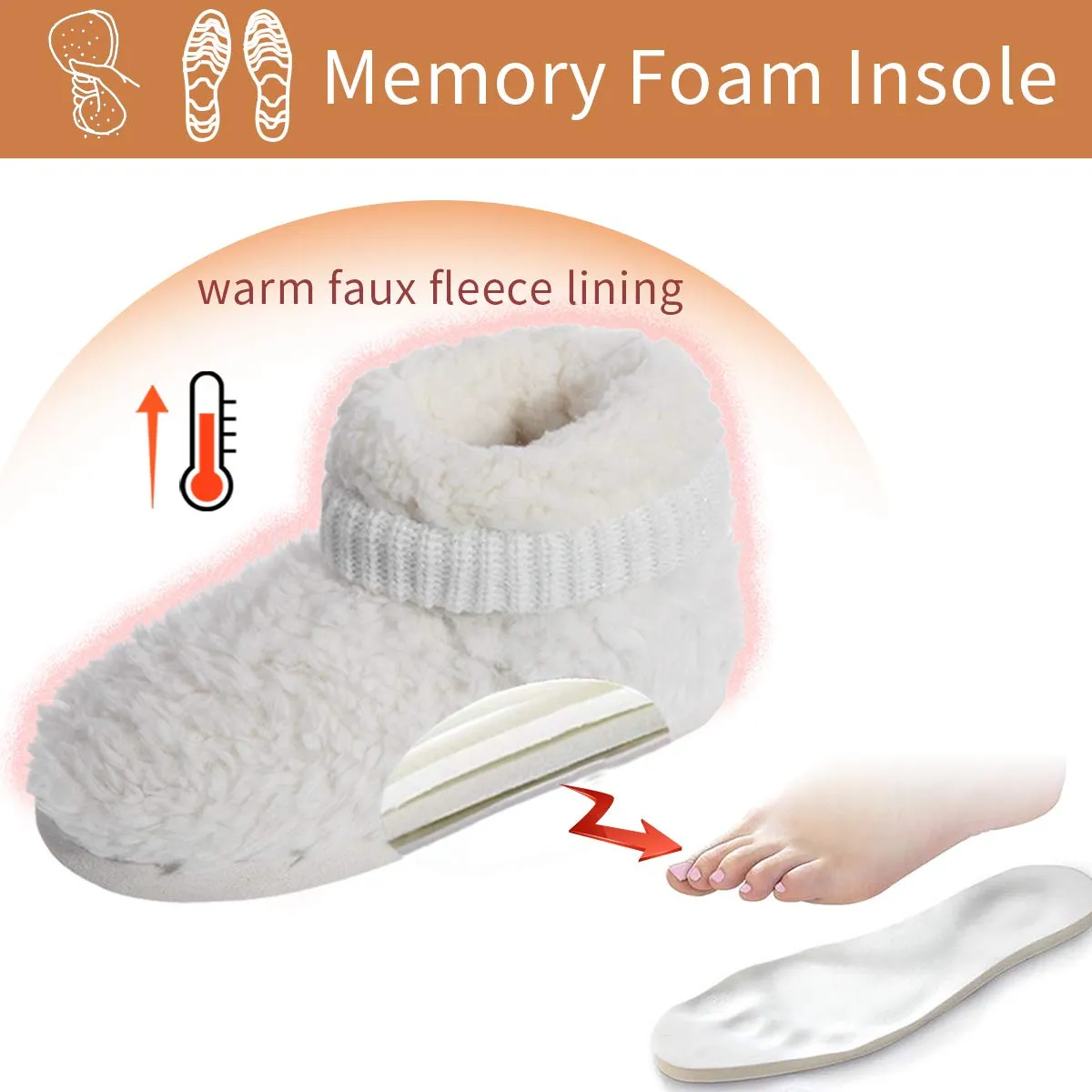 Cozy Faux Fleece Fuzzy Ankle Bootie Slippers Soft Plush Lining, Anti-Slip Sole, Comfortable Slip-on Design, Warm and Fuzzy, Indoor/Outdoor, Perfect for Cold Winter Days
