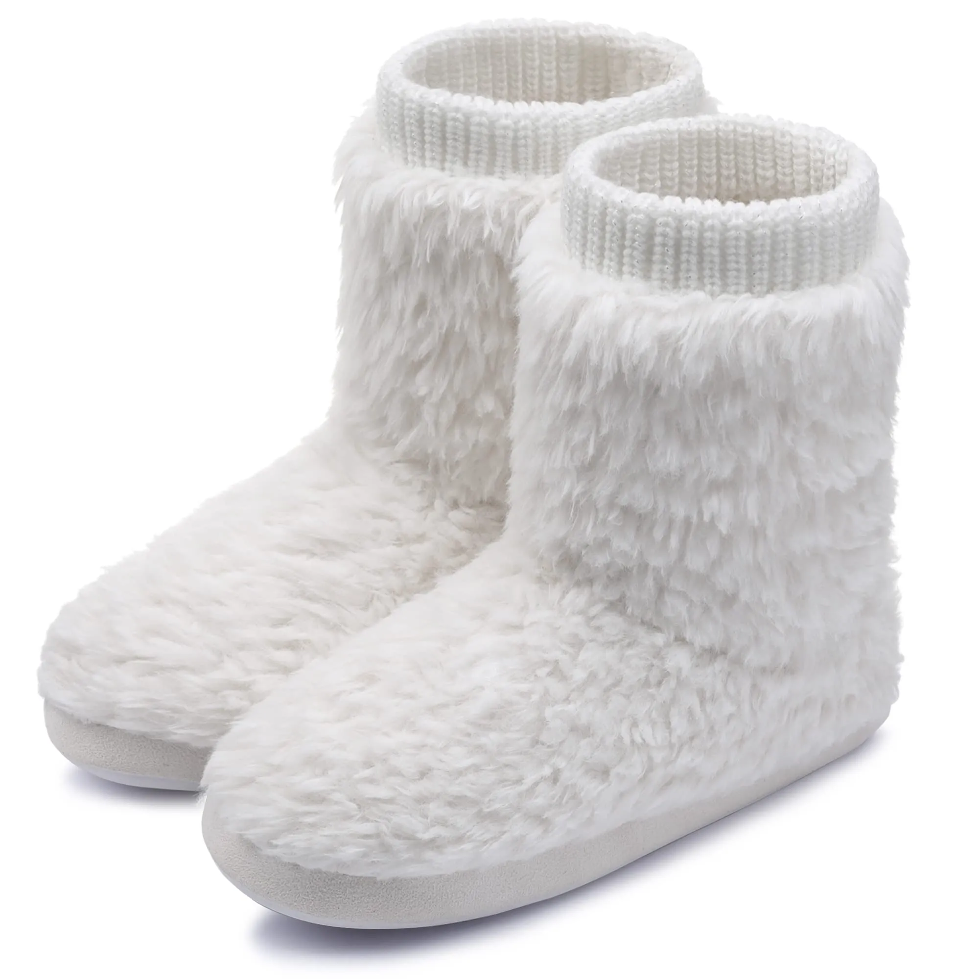 Cozy Faux Fleece Fuzzy Ankle Bootie Slippers Soft Plush Lining, Anti-Slip Sole, Comfortable Slip-on Design, Warm and Fuzzy, Indoor/Outdoor, Perfect for Cold Winter Days