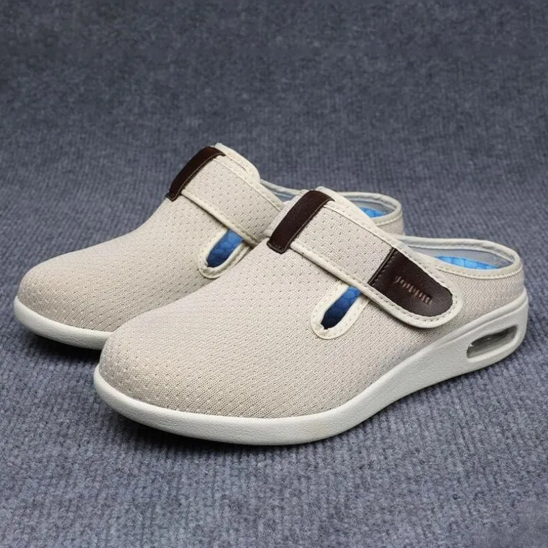 Cuzcare Orthopedic Shoes For Women Open Back Hook&loop Arch Support Slippers Spring Summer