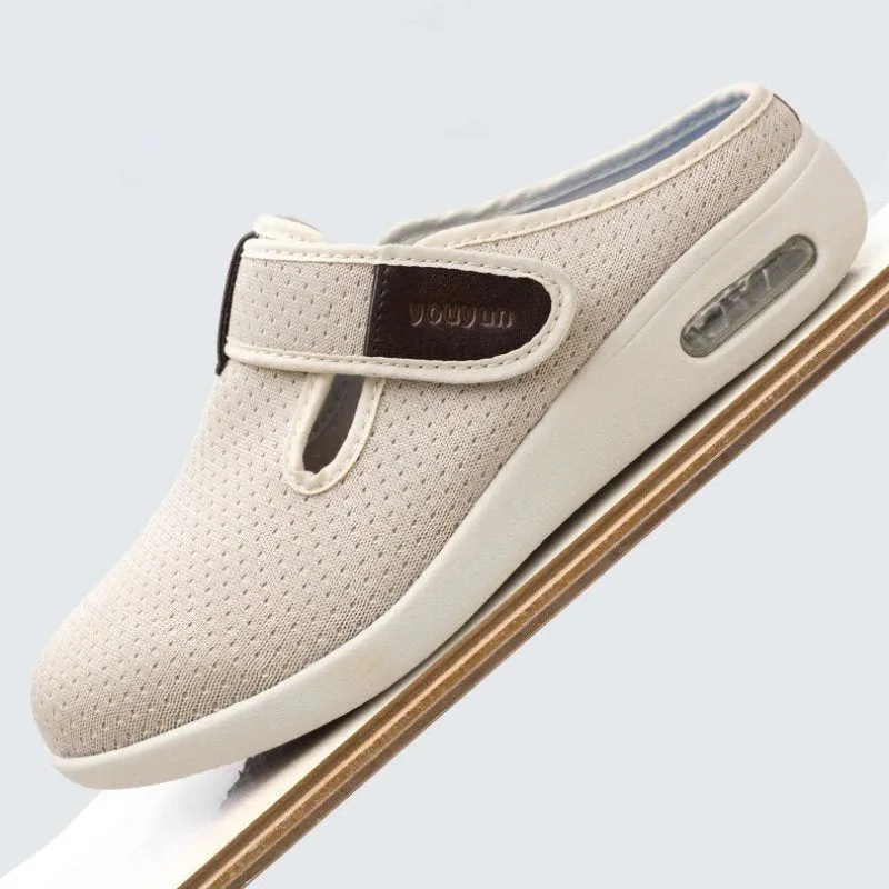 Cuzcare Orthopedic Shoes For Women Open Back Hook&loop Arch Support Slippers Spring Summer