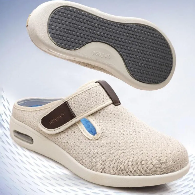 Cuzcare Orthopedic Shoes For Women Open Back Hook&loop Arch Support Slippers Spring Summer