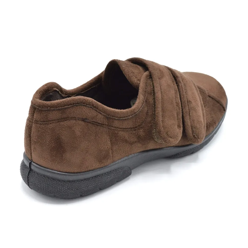 DB Joseph - Men's Extra Wide House Shoe - 2V and 6V Width Fittings - Brown