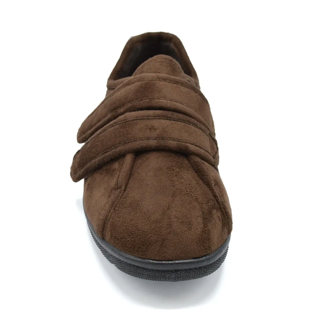 DB Joseph - Men's Extra Wide House Shoe - 2V and 6V Width Fittings - Brown