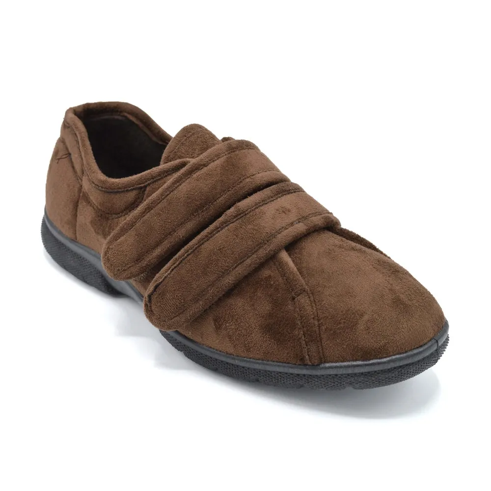 DB Joseph - Men's Extra Wide House Shoe - 2V and 6V Width Fittings - Brown
