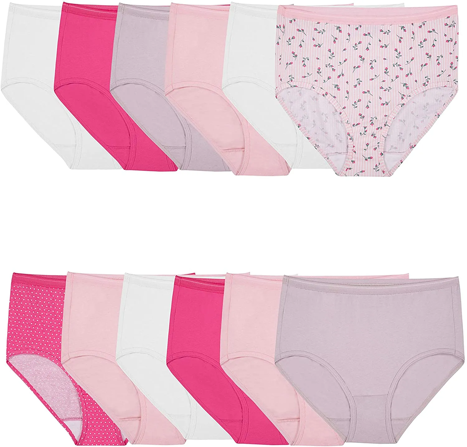 Fruit of the Loom Women's Tag Free Cotton Brief Panties (Regular & Plus Size)