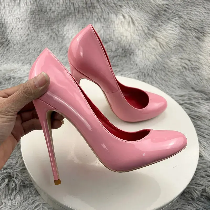Glossy Pink Stiletto Pumps