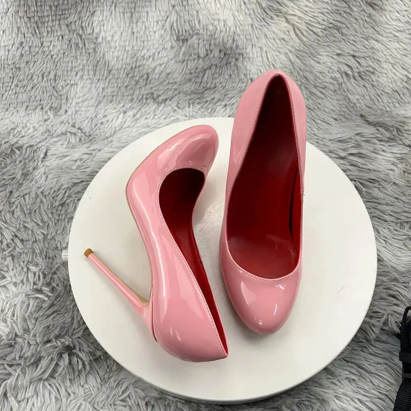 Glossy Pink Stiletto Pumps