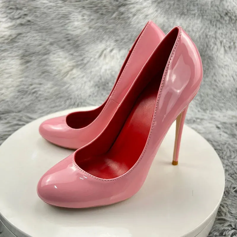Glossy Pink Stiletto Pumps