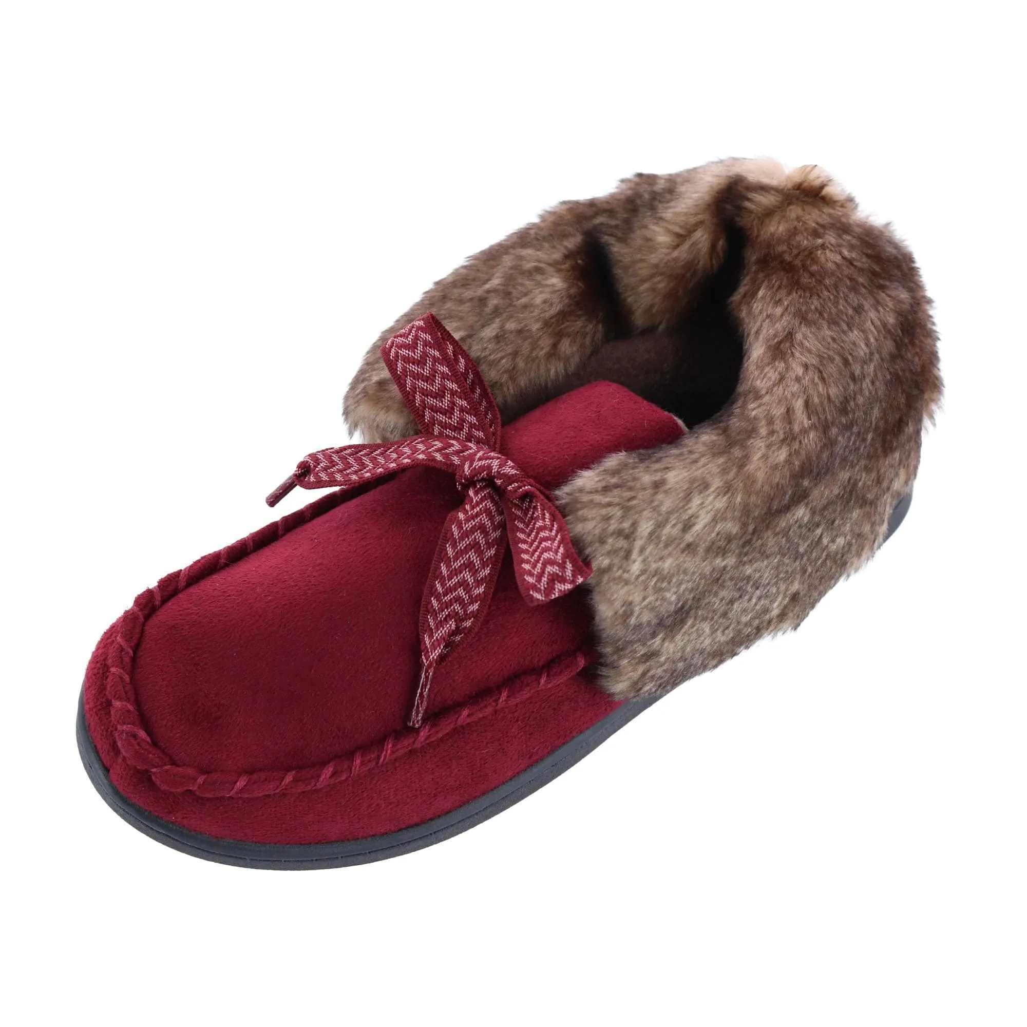 Isotoner Women's Microsuede Nelly Moc Bootie Slippers