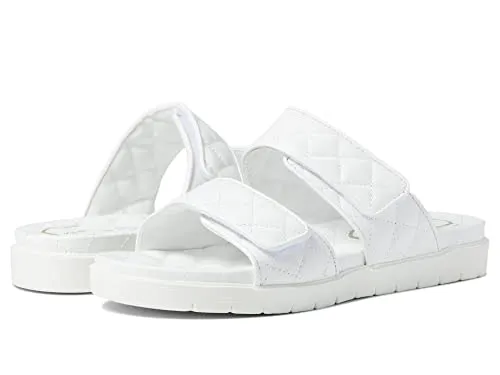 Kenneth Cole Women's Women's Reeves Quilted 2 Band Slide Sandal, White, 6