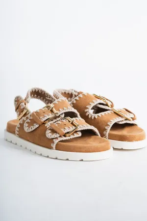 Koa sling back sandal chestnut