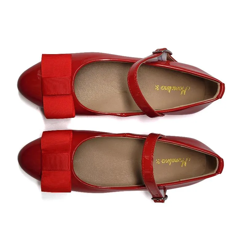 Mamelina Classic Red Patent Bow Mary Jane 62061