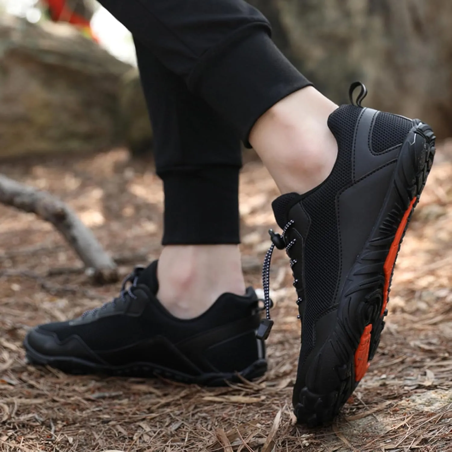 Men Mesh Minimalist Barefoot Beach Shoes Drawstring Lace Up Athletic Hiking Shoes Quick Dry Water Shoes for Swimming Water Yoga Surf Outdoor Sports