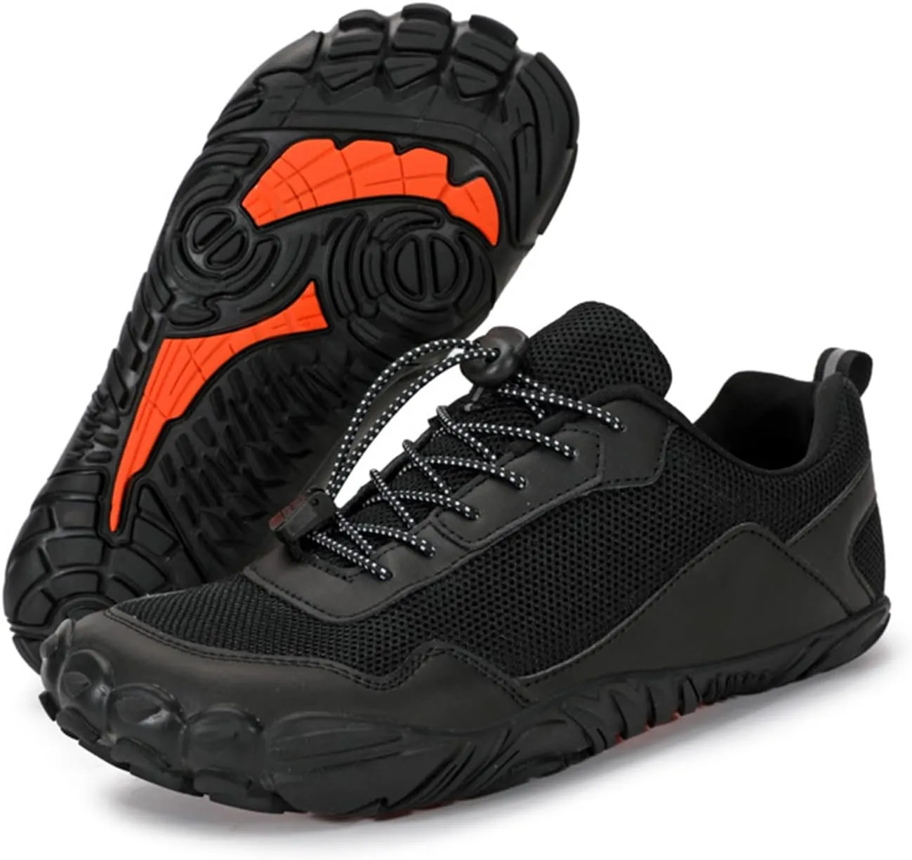 Men Mesh Minimalist Barefoot Beach Shoes Drawstring Lace Up Athletic Hiking Shoes Quick Dry Water Shoes for Swimming Water Yoga Surf Outdoor Sports