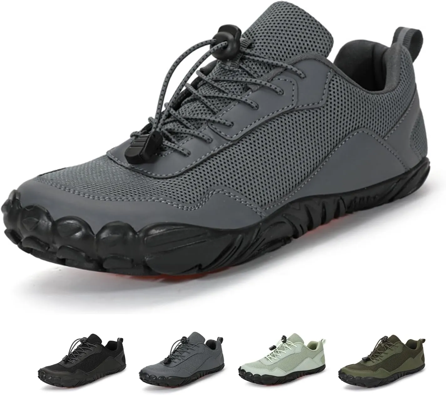 Men Mesh Minimalist Barefoot Beach Shoes Drawstring Lace Up Athletic Hiking Shoes Quick Dry Water Shoes for Swimming Water Yoga Surf Outdoor Sports