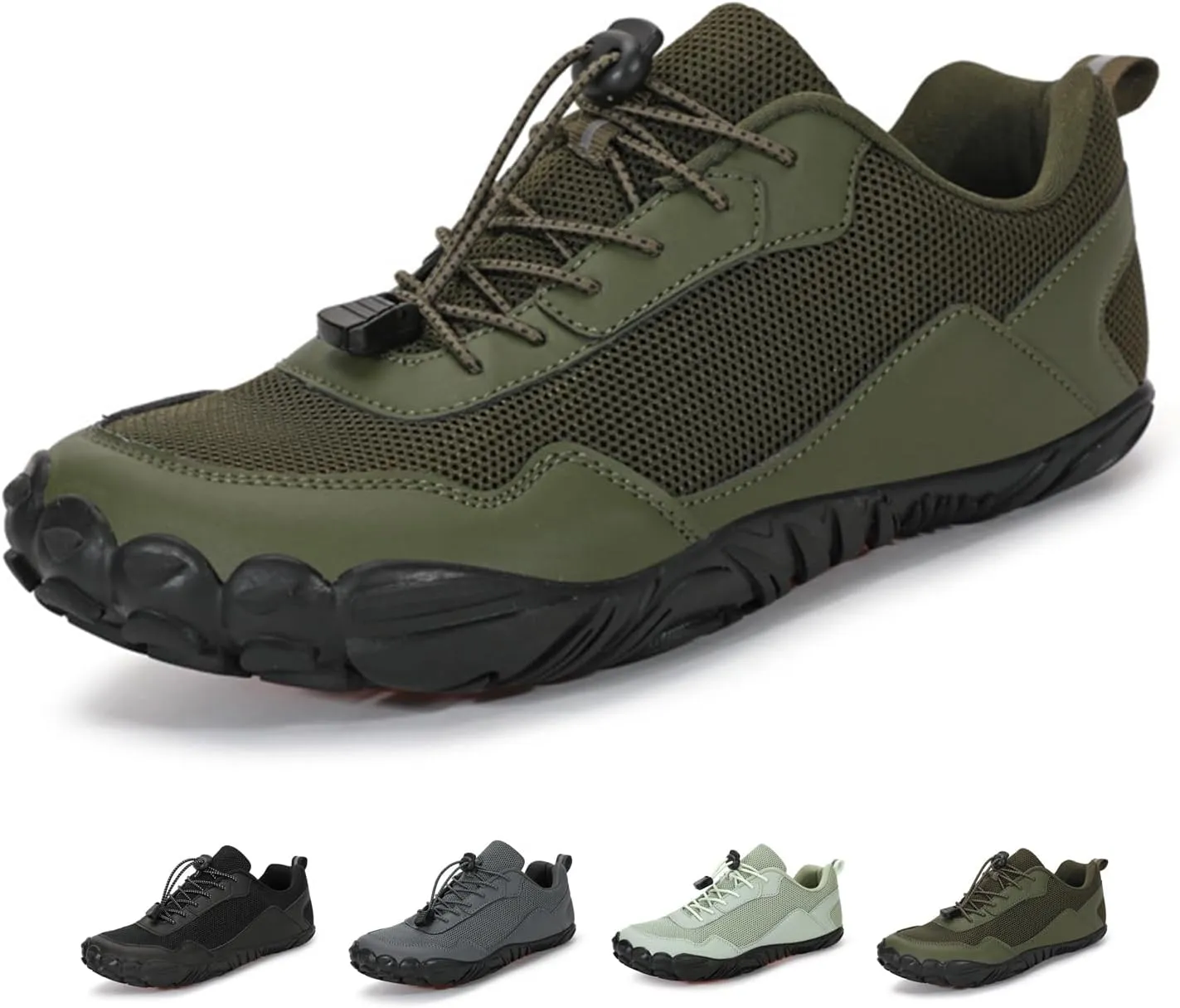 Men Mesh Minimalist Barefoot Beach Shoes Drawstring Lace Up Athletic Hiking Shoes Quick Dry Water Shoes for Swimming Water Yoga Surf Outdoor Sports