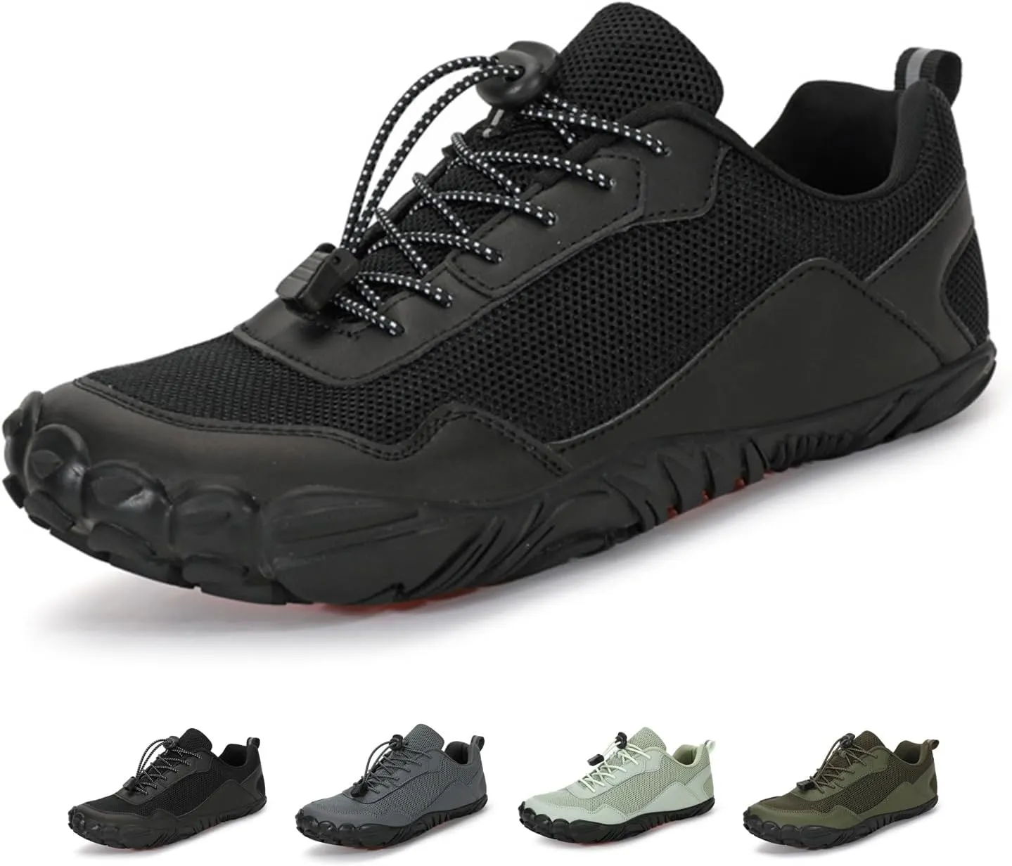 Men Mesh Minimalist Barefoot Beach Shoes Drawstring Lace Up Athletic Hiking Shoes Quick Dry Water Shoes for Swimming Water Yoga Surf Outdoor Sports