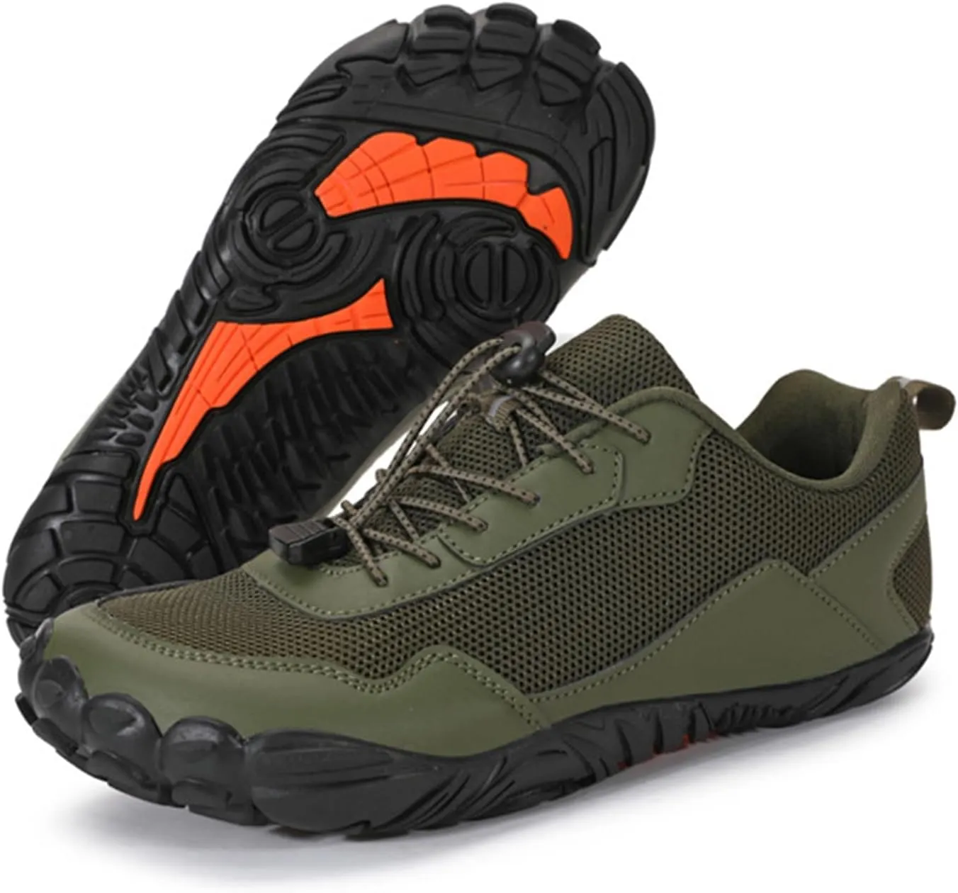 Men Mesh Minimalist Barefoot Beach Shoes Drawstring Lace Up Athletic Hiking Shoes Quick Dry Water Shoes for Swimming Water Yoga Surf Outdoor Sports